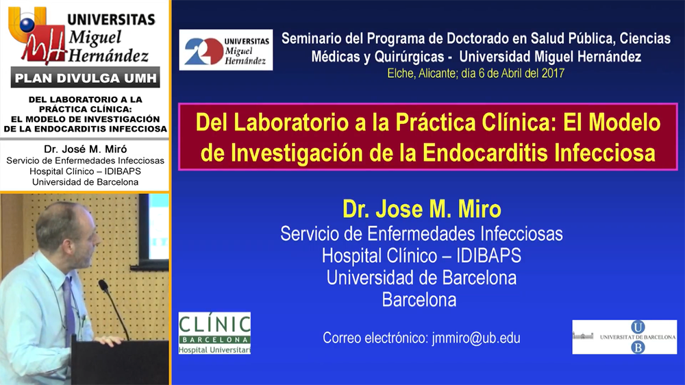 Seminario: «Del laboratorio a la práctica clínica: el modelo de investigación de la endocarditis infecciosa»